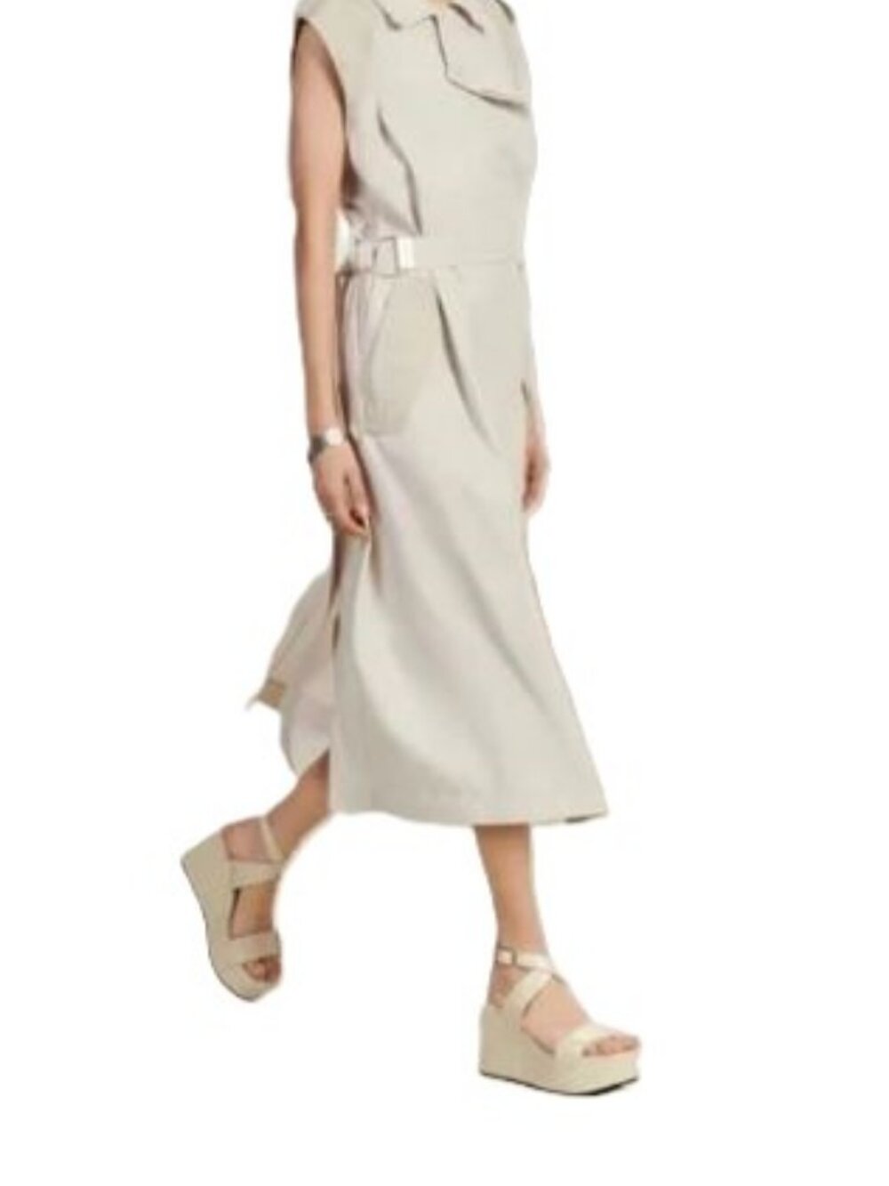 NEW Zara SRPLS $169 Sz 37 US 6.5 Platform Wedge Leather Cream Beige Ivory Flaws